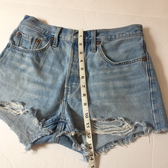 Levi’s Premium 501 High Rise Button Fly Denim Cutoff Jean Shorts - Picture 13 of 16